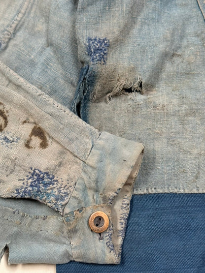 1910s–30s Exceptional Rare French Indigo Patchwork Workwear Jacket