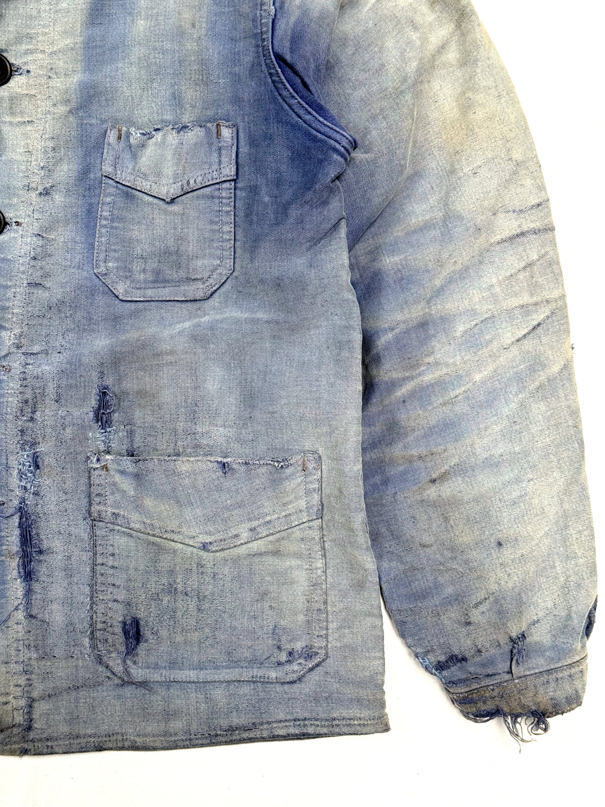 1940s Le Super Fermier French Moleskin V-Pocket Chore Jacket