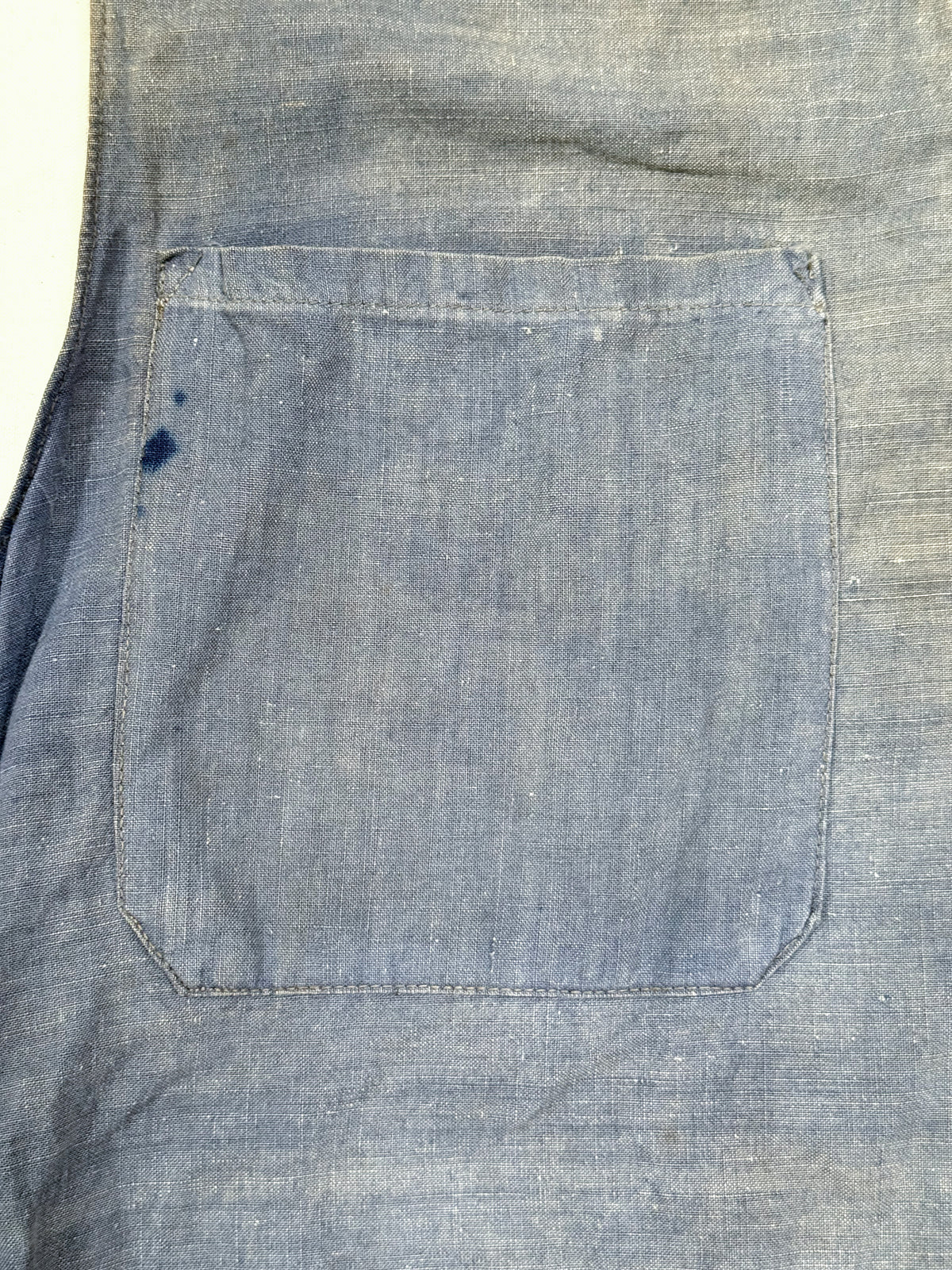 1940s–1950s French Officer Linen Vest with Rank Insignia Clip