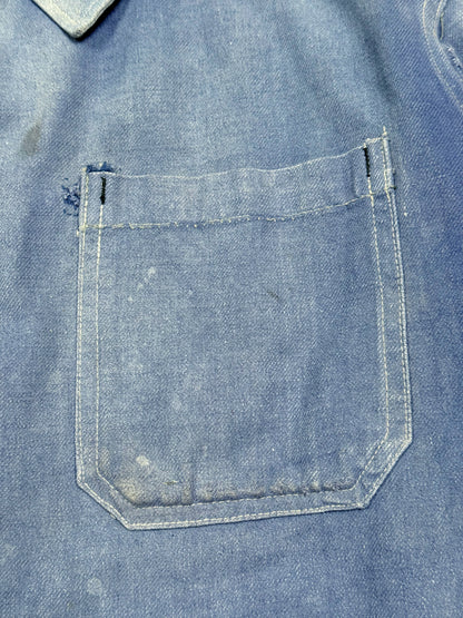 1960s French Marque Bleue Cotton Twill Work Jacket