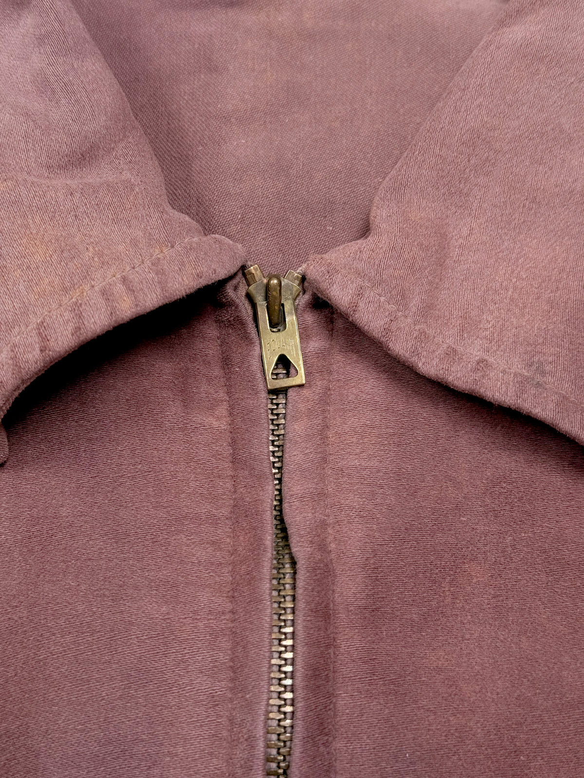 1950s French Sportil Rare Burgundy Moleskin Cyclist Jacket