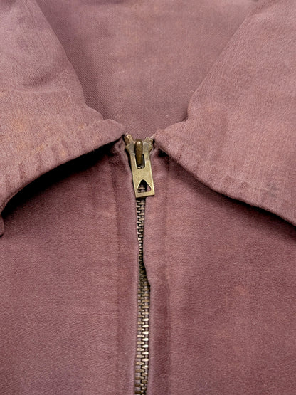 1950s French Sportil Rare Burgundy Moleskin Cyclist Jacket