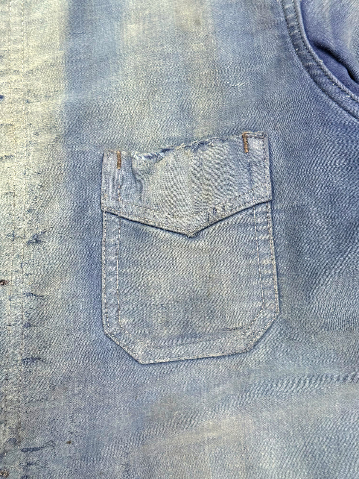 1940s Le Super Fermier French Moleskin V-Pocket Chore Jacket