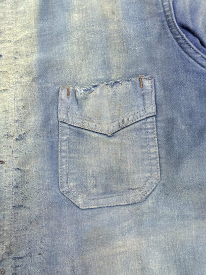 1940s Le Super Fermier French Moleskin V-Pocket Chore Jacket
