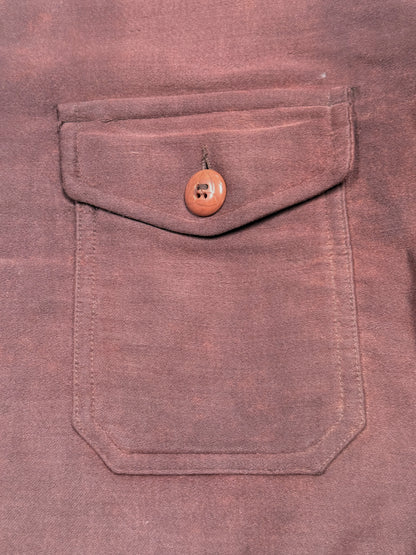 1950s French Sportil Rare Burgundy Moleskin Cyclist Jacket