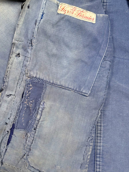 1940s Le Super Fermier French Moleskin V-Pocket Chore Jacket