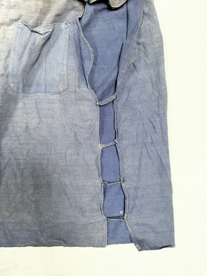 1940s–1950s French Officer Linen Vest with Rank Insignia Clip