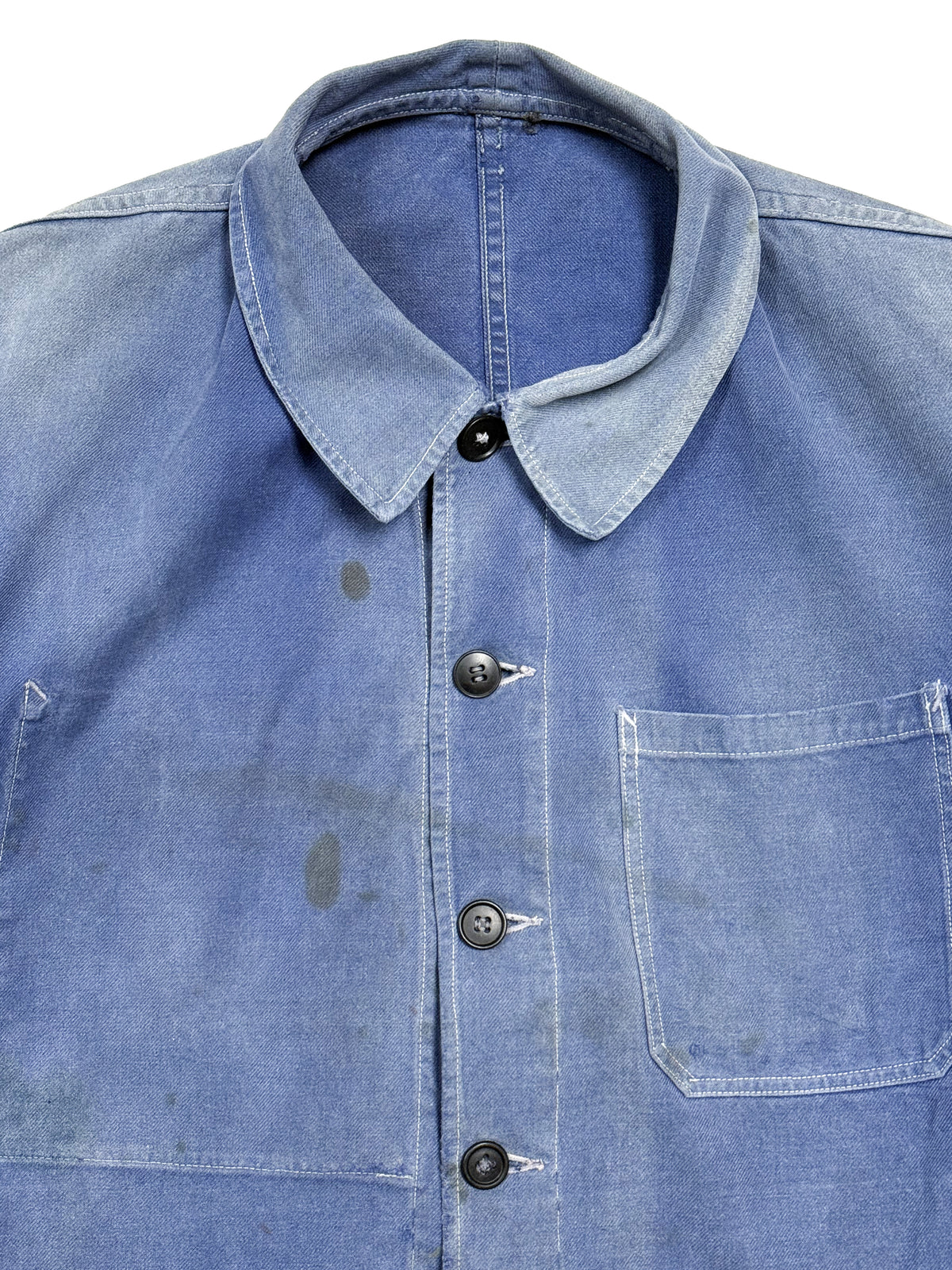 1950s French Blue Cotton Twill Chore Jacket