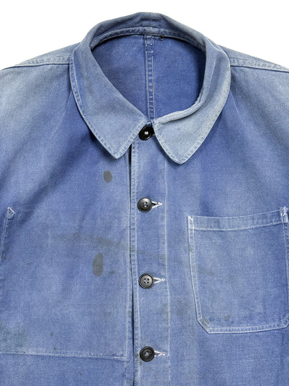 1950s French Blue Cotton Twill Chore Jacket