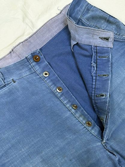 1950s - 1960s Le Pilote French Moleskin Work Pants [34.6"W]