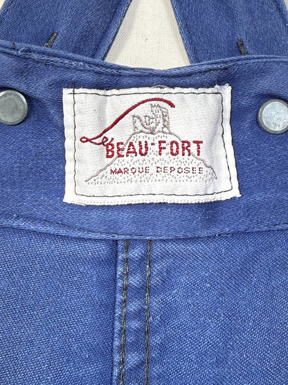 1950s–1960s French Beau-Fort Blue Moleskin Workwear Overalls [37.5W]