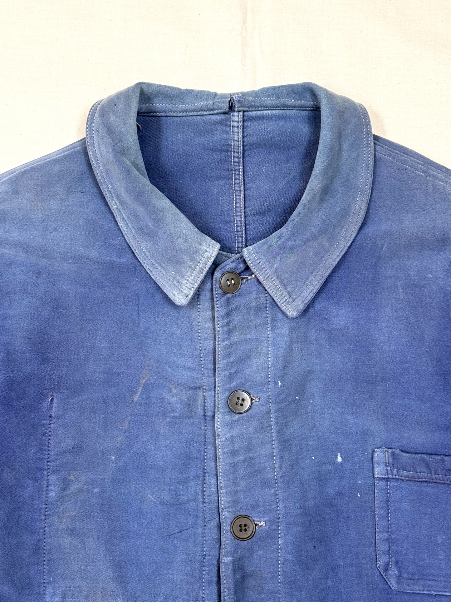 1950s French Moleskin Round Collar Jacket [L]