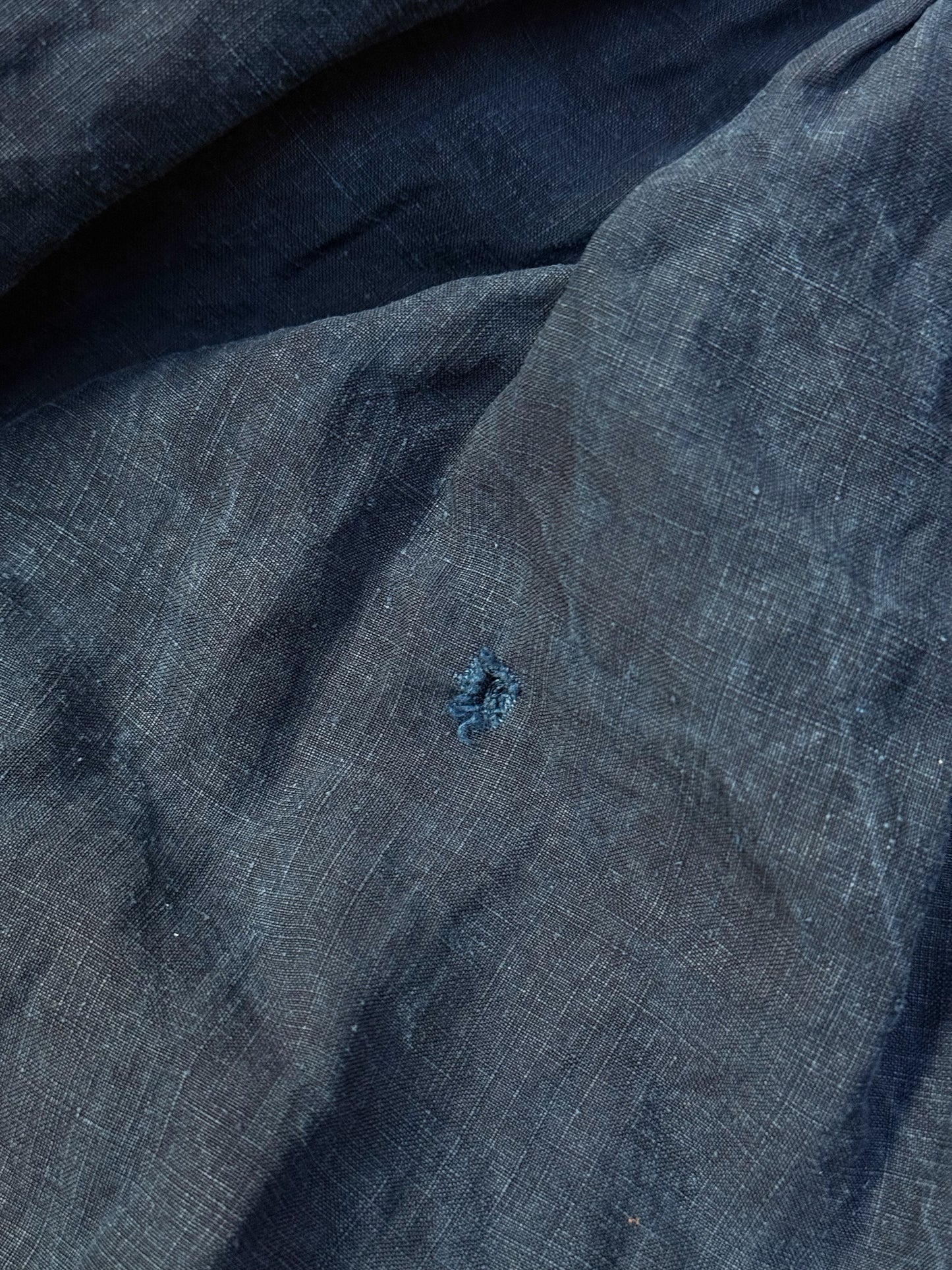 1900s–1910s French Indigo Linen Biaude Workwear Smock