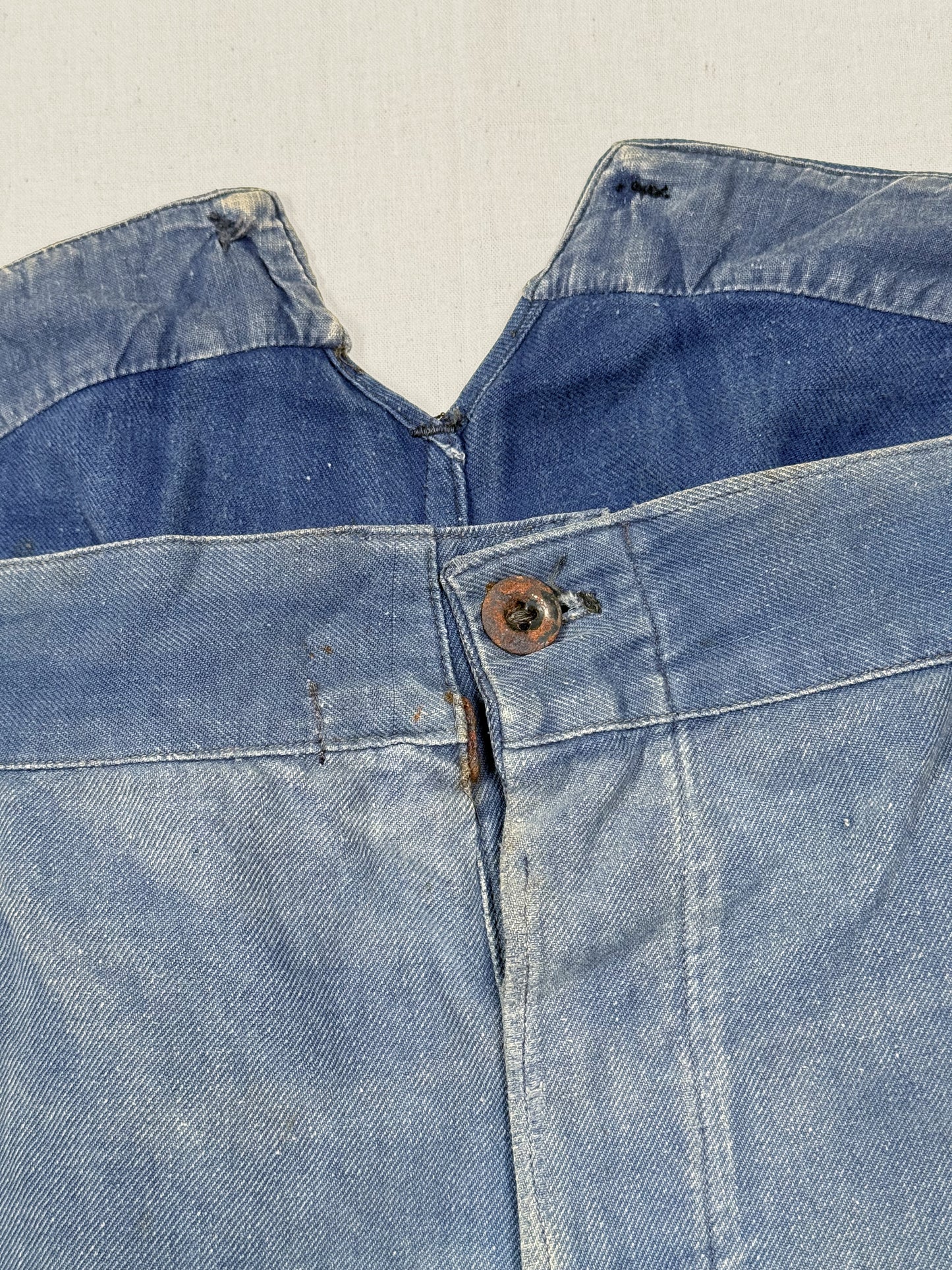 1950s French Cotton Twill Buckle Back Pants [42W]