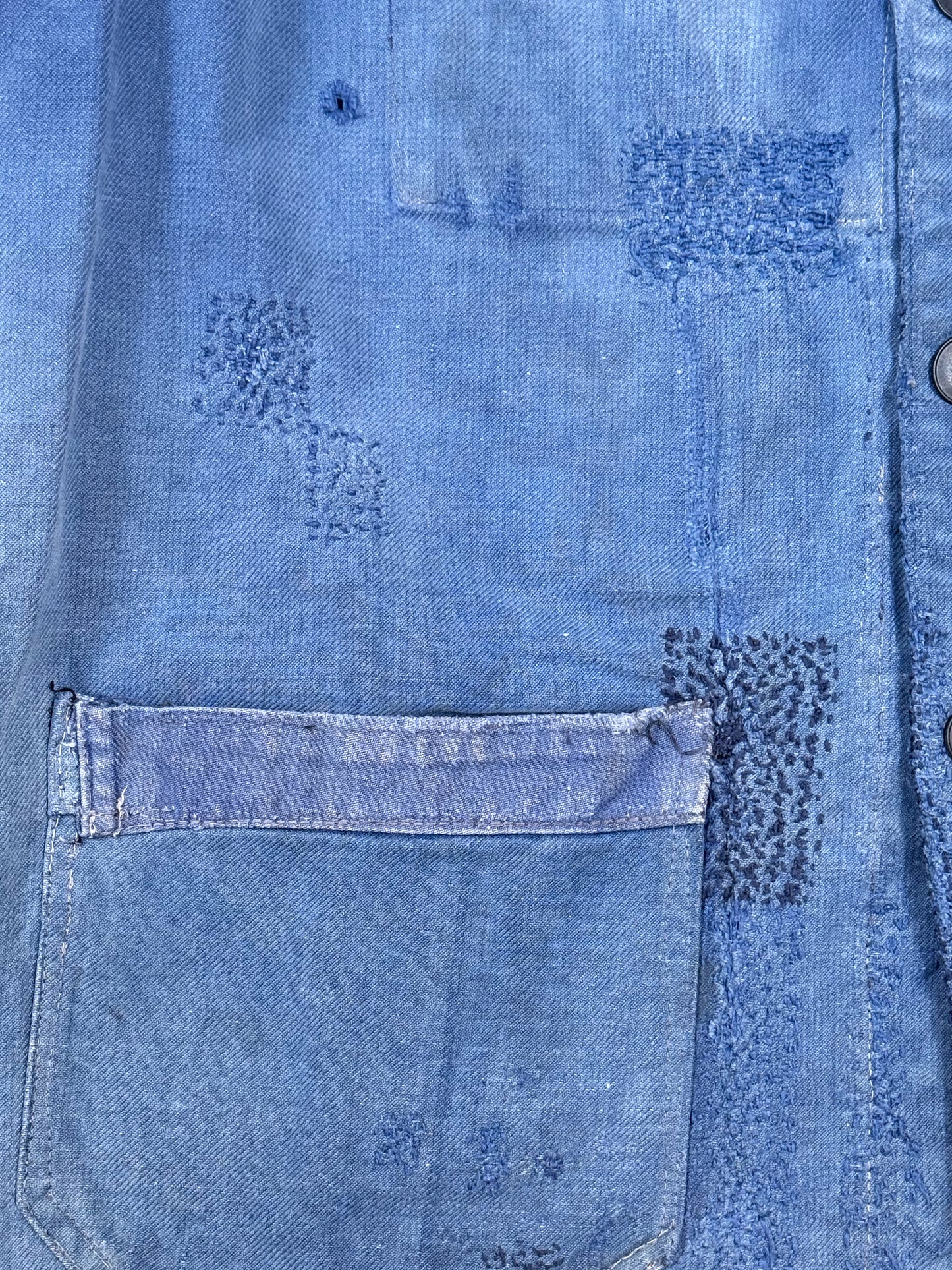 1950s French Jankey Blue Cotton-Twill Workwear Jacket