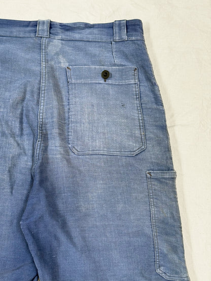 1950s - 1960s Le Pilote French Moleskin Work Pants [34.6"W]