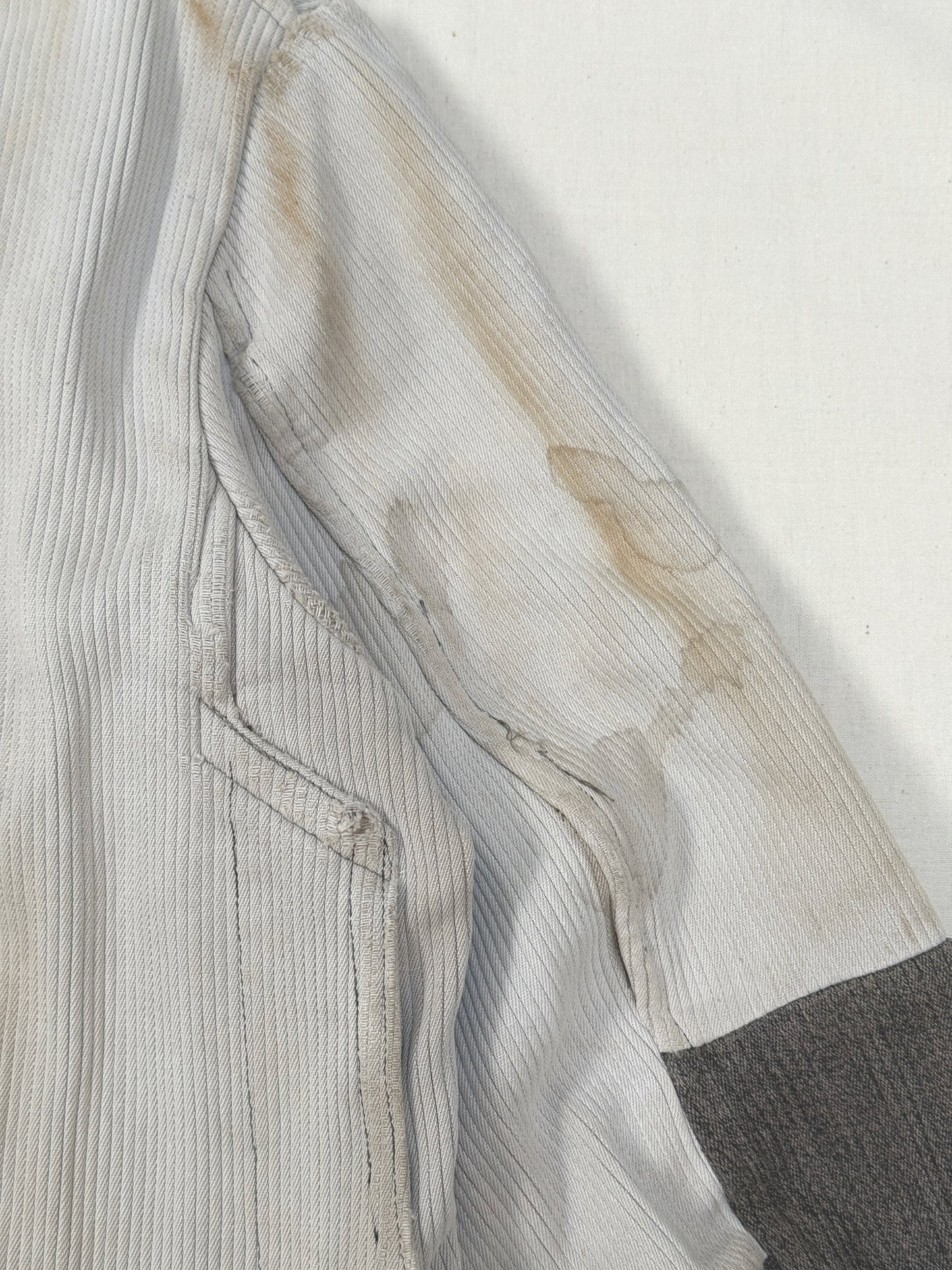 1950s French Salt and Pepper Coutil Clothing Hunting Jacket