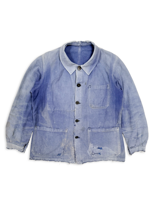 1960s French Marque Bleue Cotton Twill Work Jacket