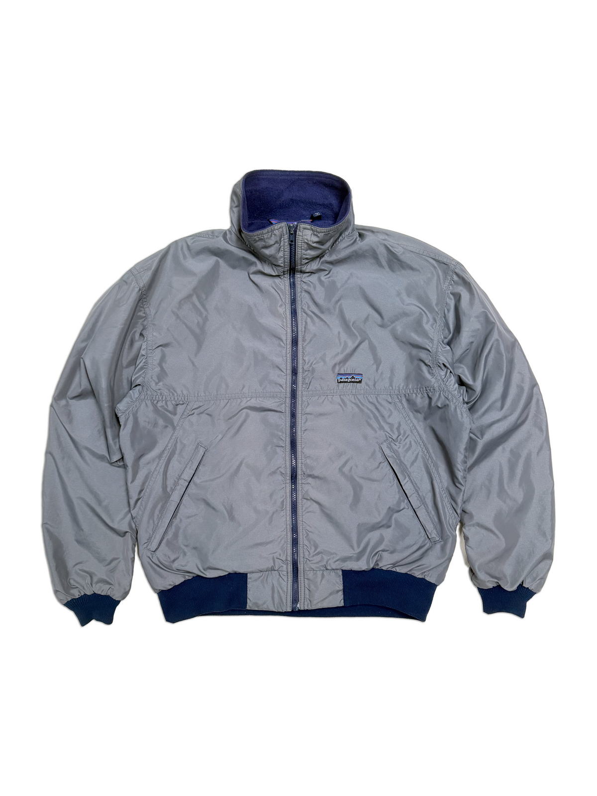 1980s–1990s Patagonia Grey Nylon Fleece Jacket [M]