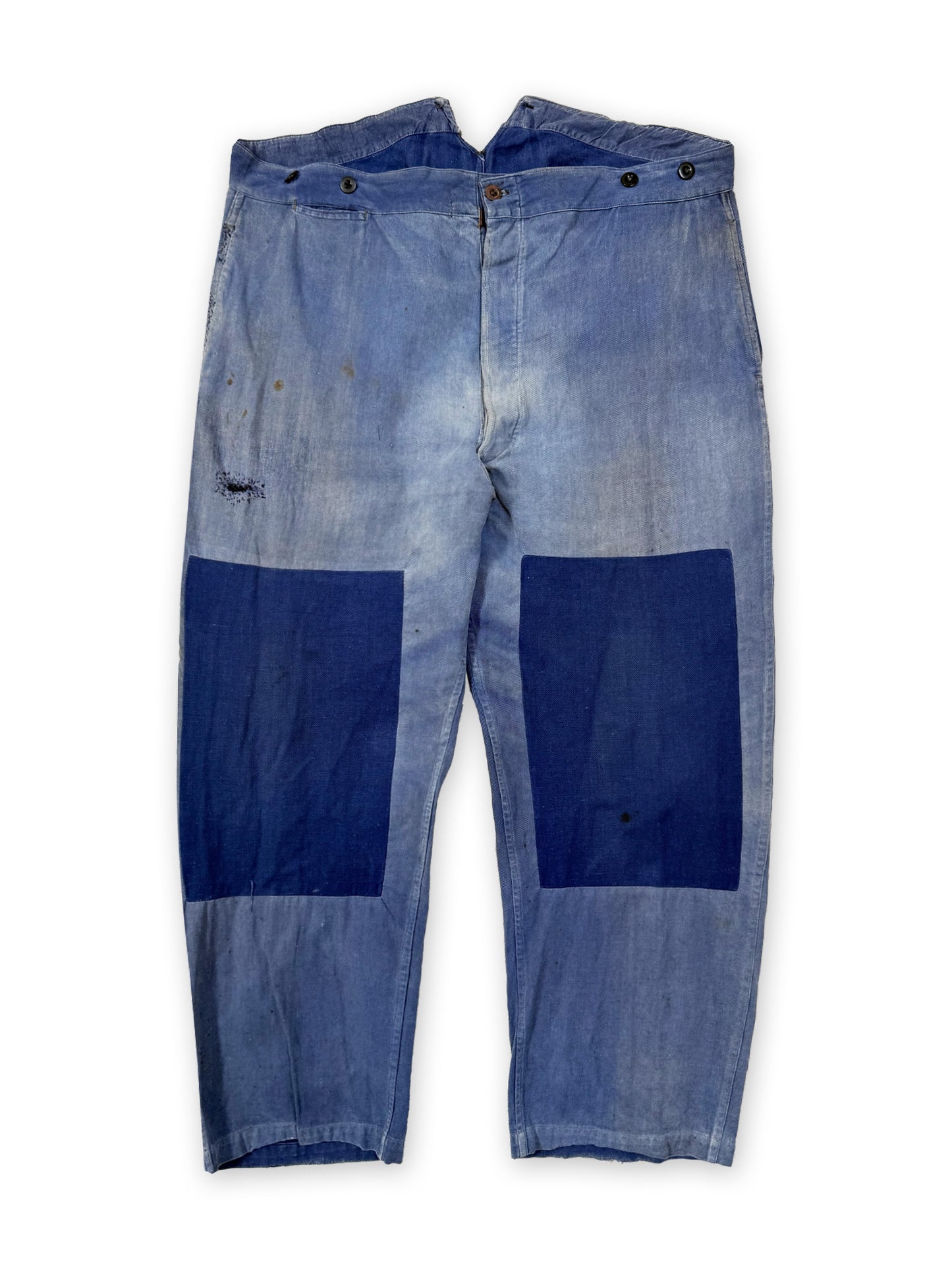 1950s French Cotton Twill Buckle Back Pants [42W]