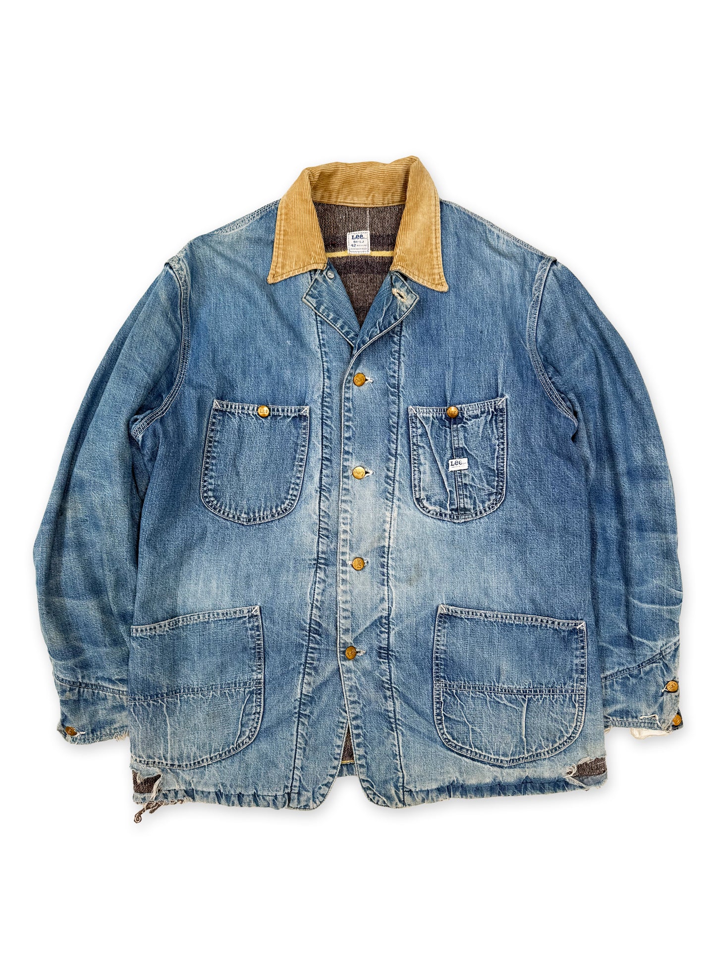 1970s Lee 81-LJ Blanket-Lined Denim Chore Jacket [42 REG]