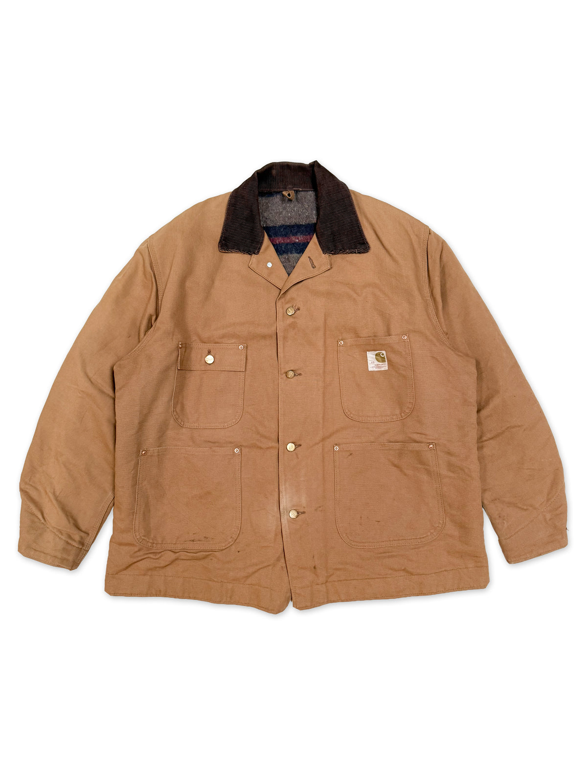 Late 1960s Carhartt Brown Duck Chore Jacket – Big C Buttons [Size 48]