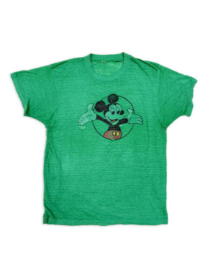 1980s Mickey Mouse Paper-Thin Single Stitch T-Shirt – Green