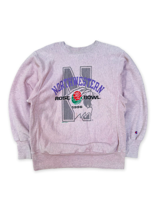 1996 Champion Reverse Weave Northwestern Rose Bowl Sweatshirt [L]