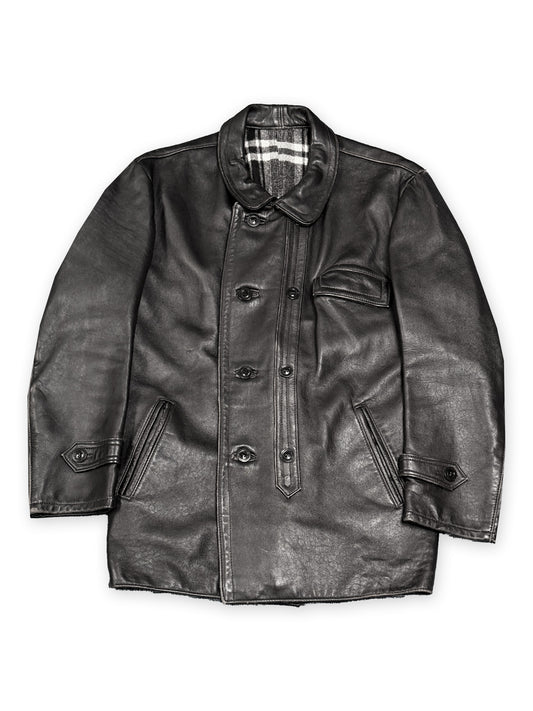 1960s FRENCH GVF LE CORBUSIER BLACK LEATHER JACKET
