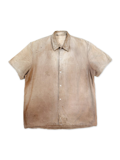 1950s French Faded Cotton Work Shirt – Beige