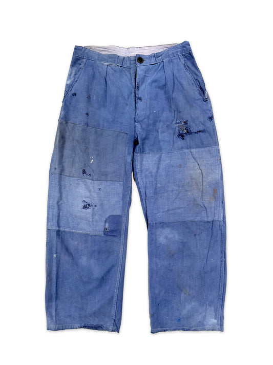1950s Le Populaire French Cotton Twill Work Trousers [34.6W]