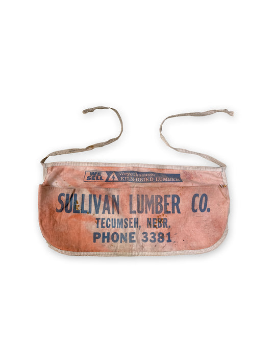 1940s - 1950s Sullivan Lumber Co. Nail Pouch Apron