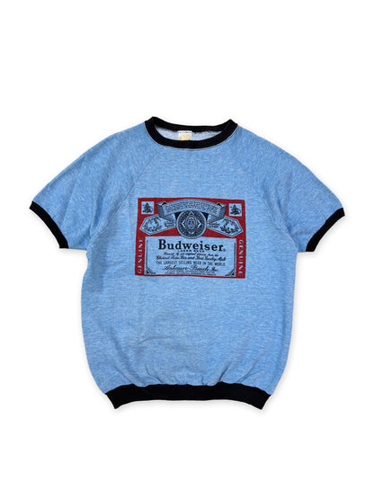 1970s Sears Budweiser Short Sleeves Ringer Sweatshirt [XL]