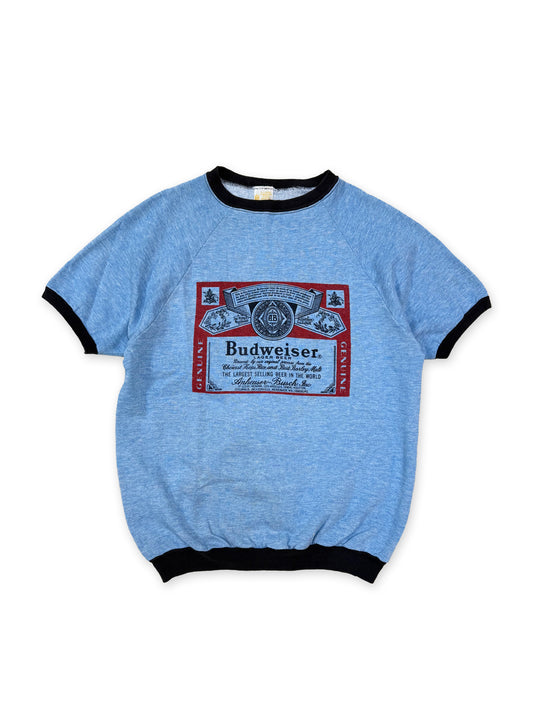 1970s Sears Budweiser Short Sleeves Ringer Sweatshirt [XL]