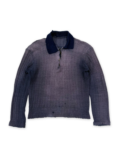1920s German Handmade Two-Tone Knit Pullover