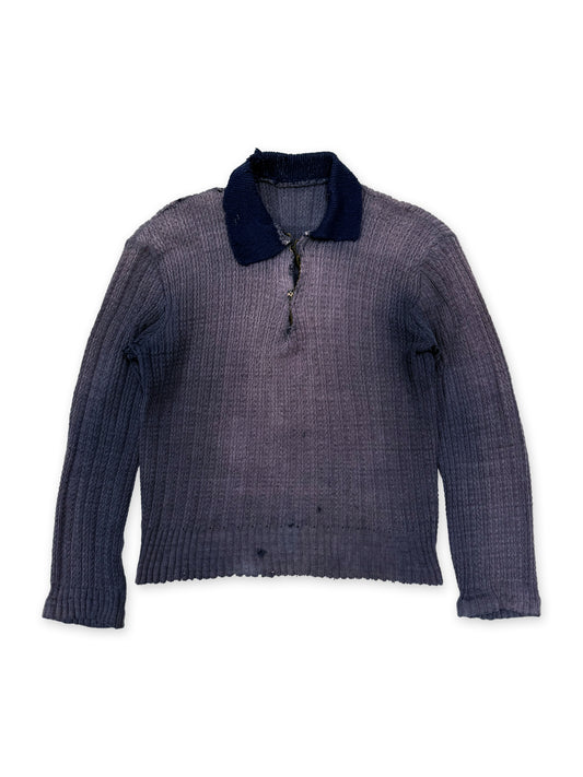 1920s German Handmade Two-Tone Knit Pullover
