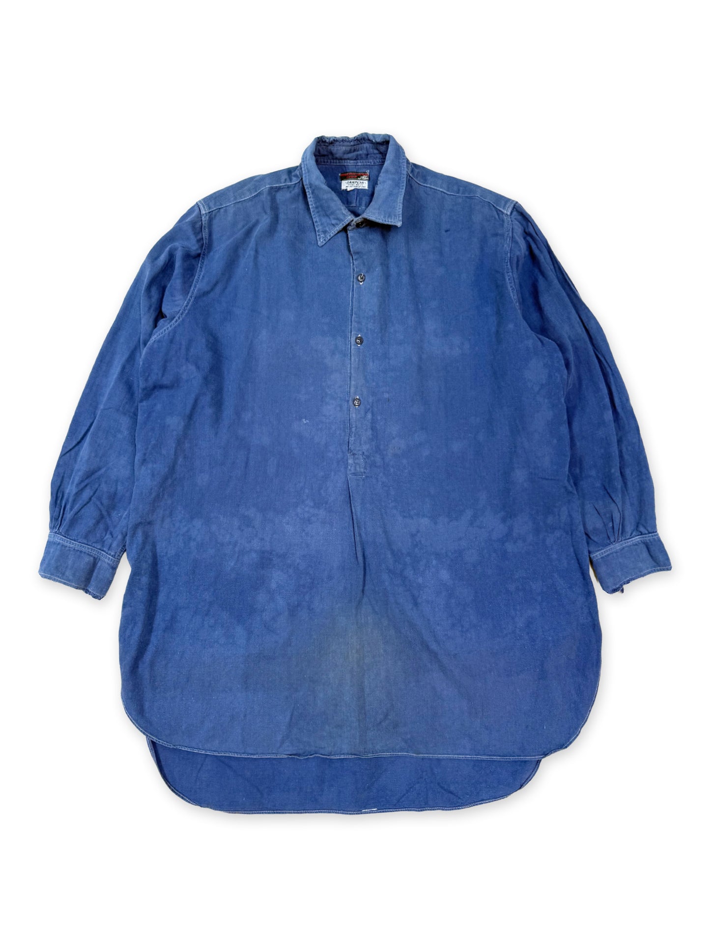 1950s French Adolphe Lafont Cotton Twill Smock Shirt