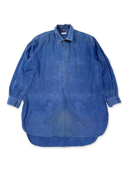 1950s French Adolphe Lafont Cotton Twill Smock Shirt