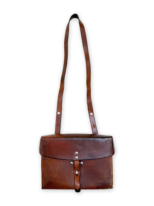 1983 Swiss Army Brown Leather Shoulder Bag