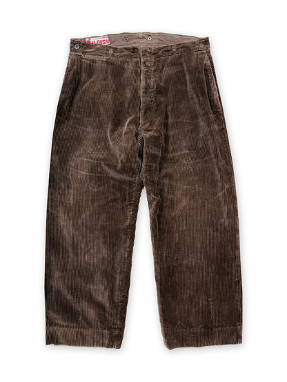 1940s - 1950s Au Fusil French Brown Corduroy Pants [38W]