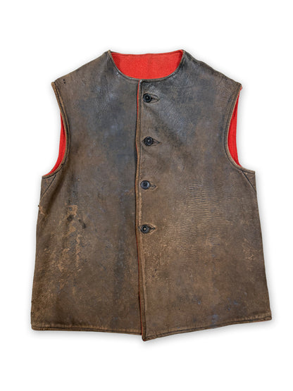 1940s British Army Leather Jerkin [Reversible]