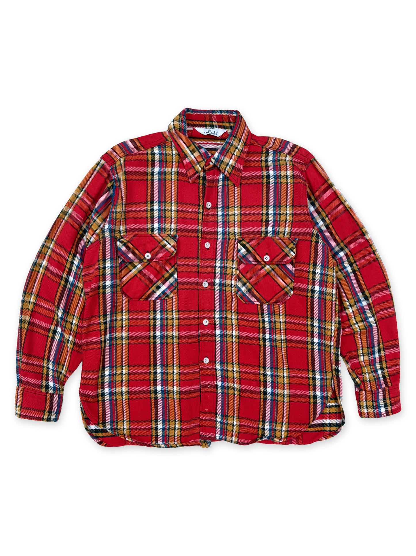 1980s - 1990s Woolrich Red Plaid Flannel Shirt [XL]