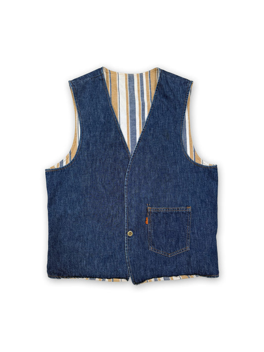 1970s Levi's Big E Orange Tab Reversible Denim Waistcoat