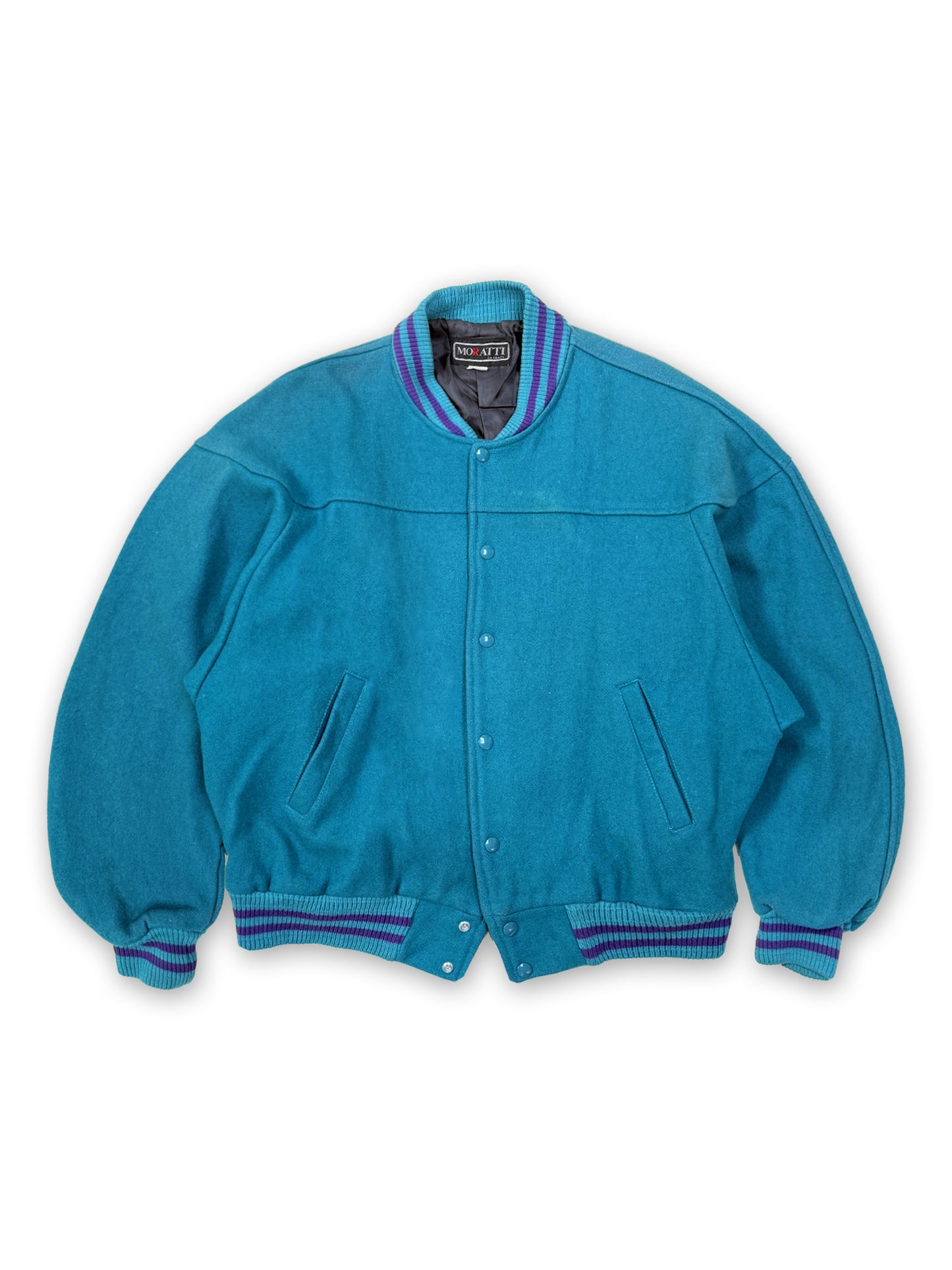 1980s - 1990s Canada Registered Teal and Purple Varsity Jacket [L]