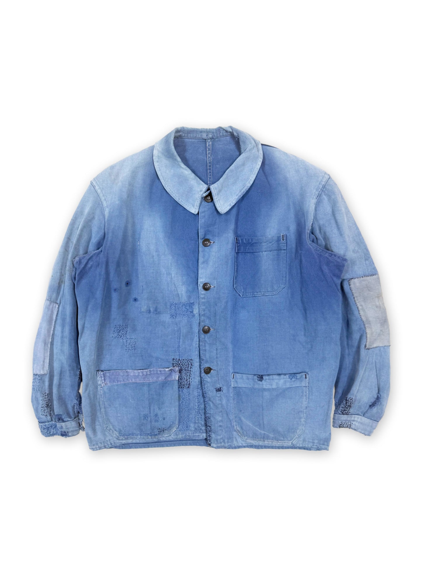 1950s French Jankey Blue Cotton-Twill Workwear Jacket