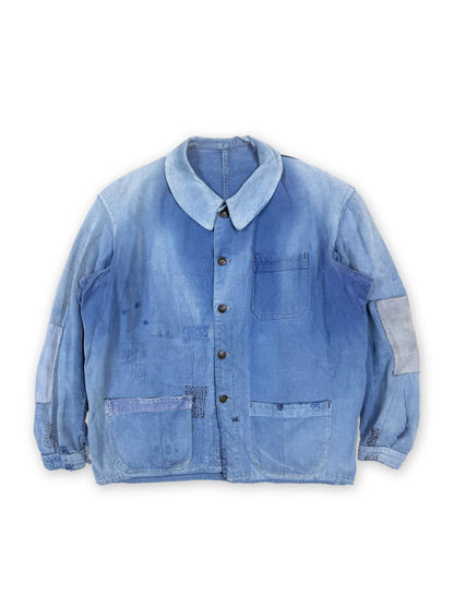 1950s French Jankey Blue Cotton-Twill Workwear Jacket