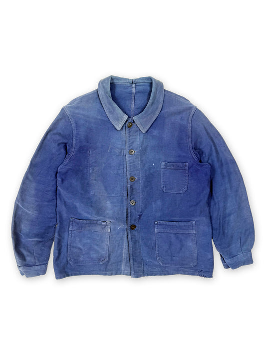 1950s French Moleskin Round Collar Jacket [L]