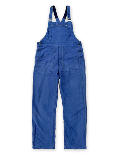 1950s–1960s French Beau-Fort Blue Moleskin Workwear Overalls [37.5W]