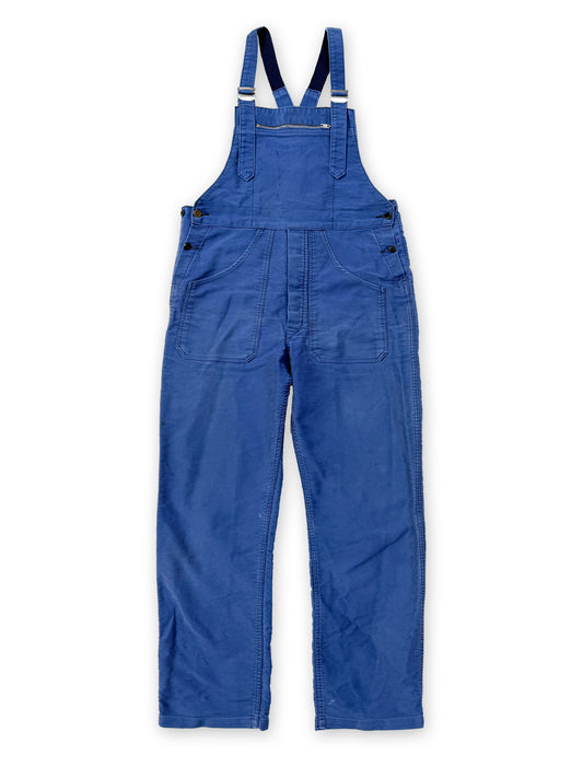 1950s–1960s French Beau-Fort Blue Moleskin Workwear Overalls [37.5W]