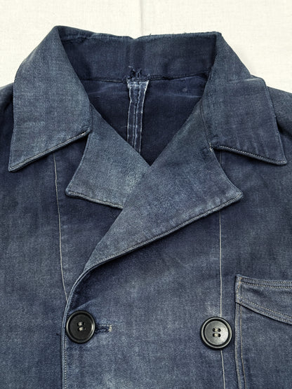 1950s Dutch Light Moleskin Double-Breasted Chore Jacket